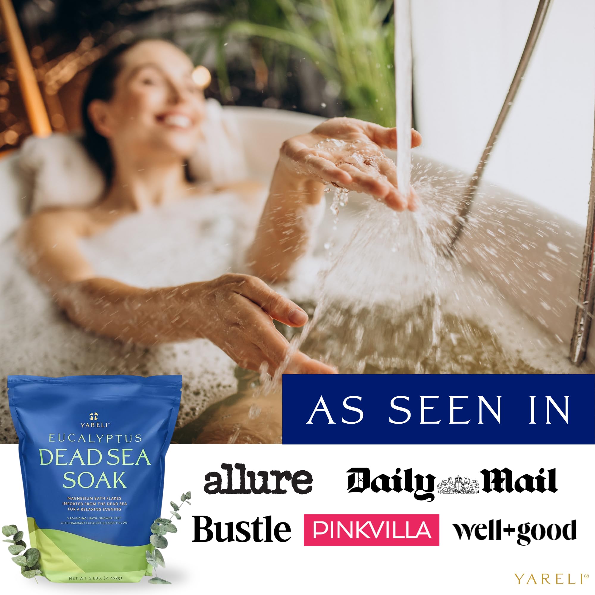 YARELI bolsa de magnesio de 5 libras para baño y remojo