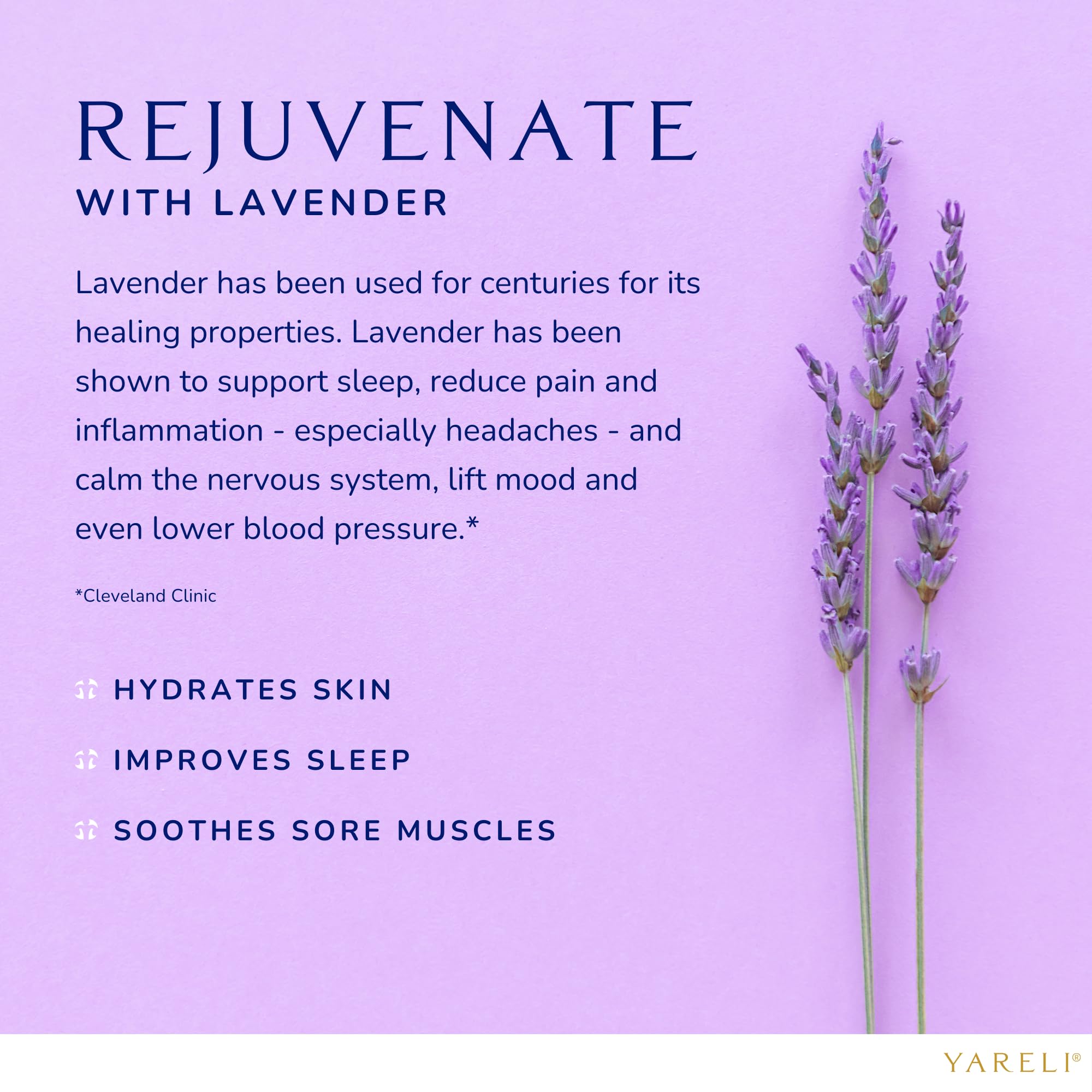Yareli lavanda aporta aroma relajante para la experiencia de baño