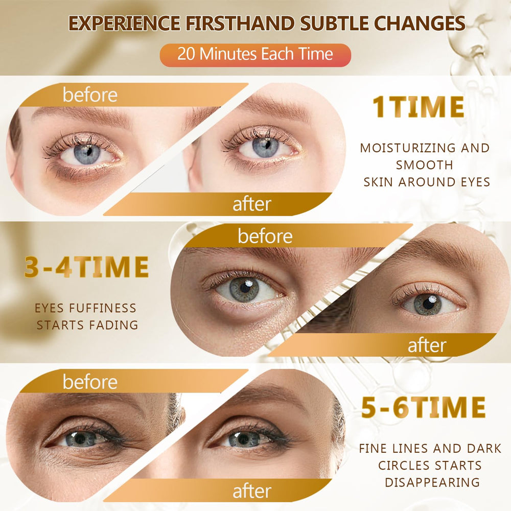 Yargkos 24K gold under-eye patches highlighting collagen content for elasticity support