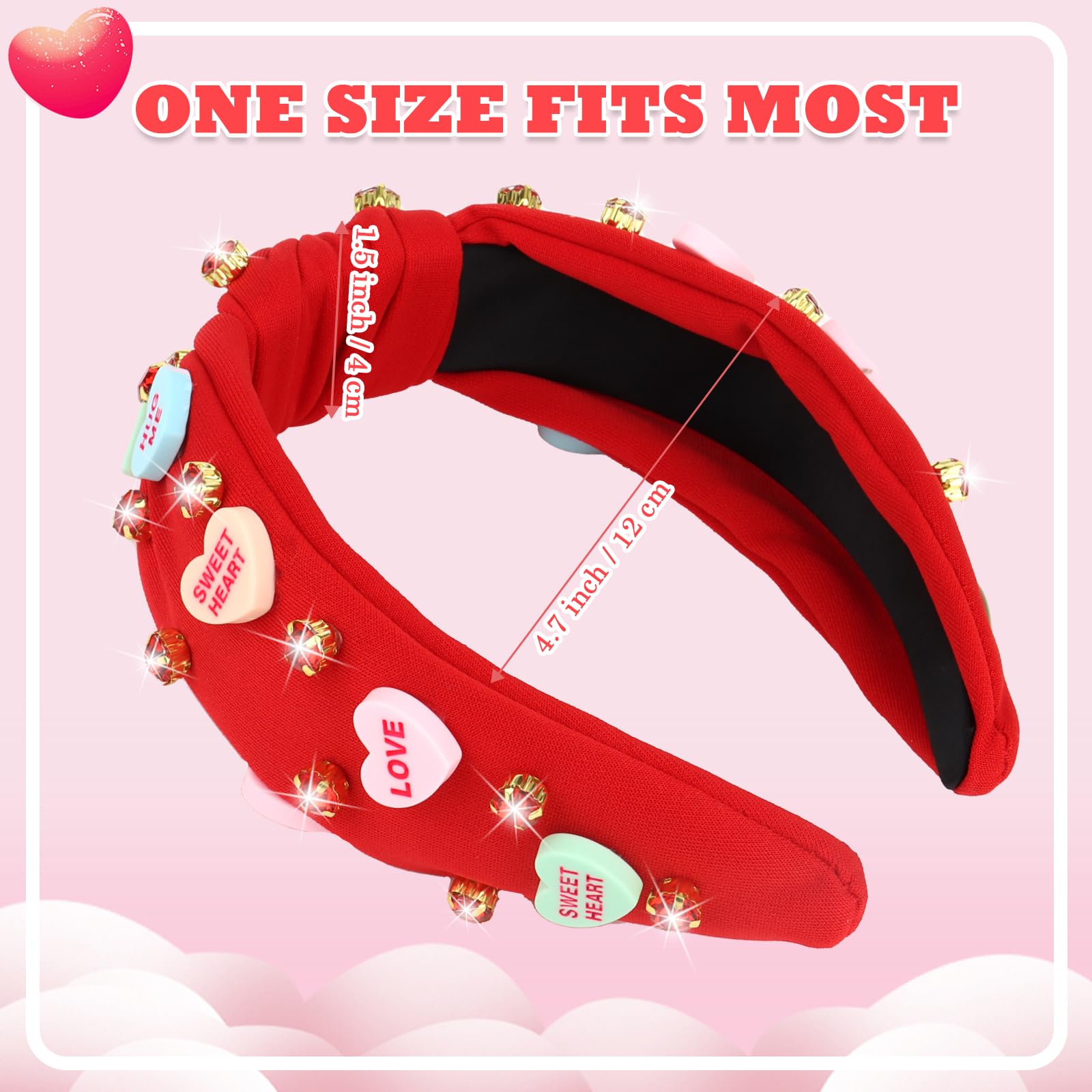 Diadema YARIEW con detalle de nudo y piedras brillantes para brillo discreto