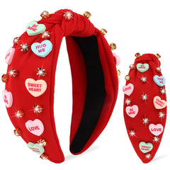 Diadema YARIEW San Valentín con corazón rojo y lentejuelas para un look romántico
