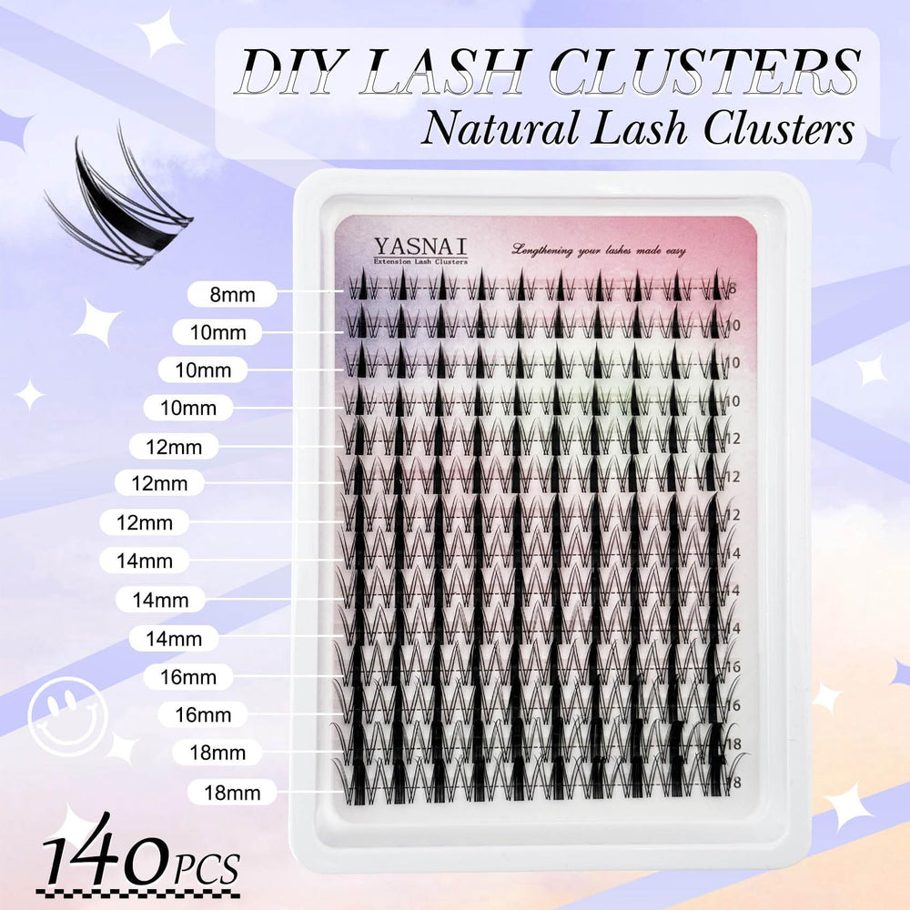 YASNAI 140pcs kit for creating multiple lash looks and experiments.