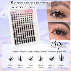 YASNAI cluster lashes curled design for natural lift and shape.