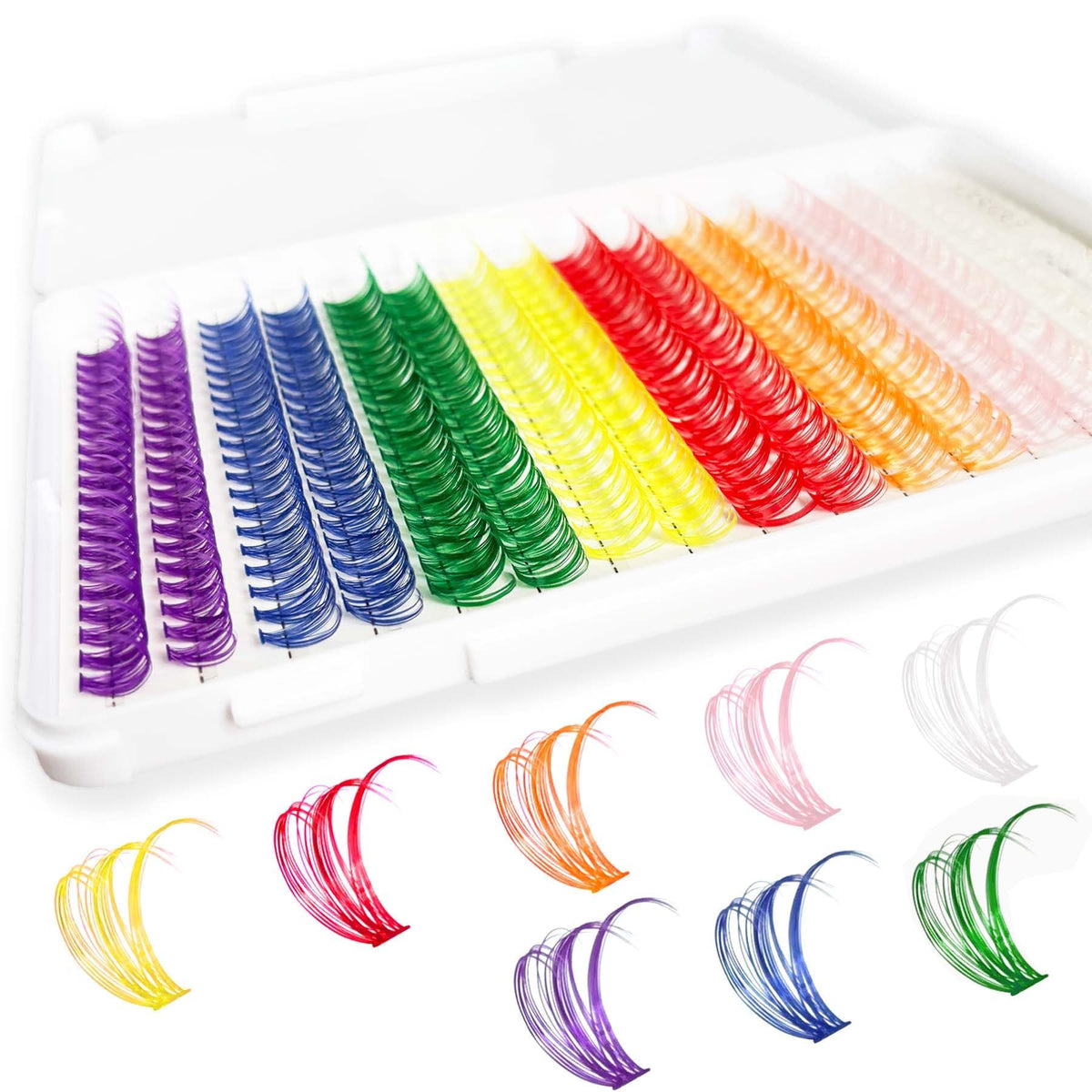 YASNAI colored lash clusters pack for at-home DIY lash customization.
