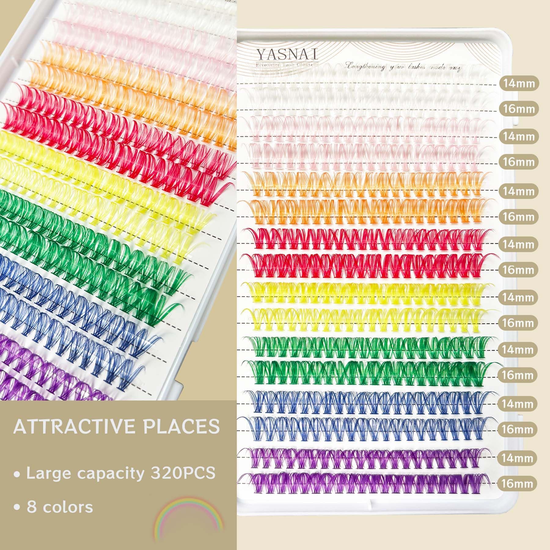 YASNAI DIY colored lashes collection offers mix-length options for natural looks.