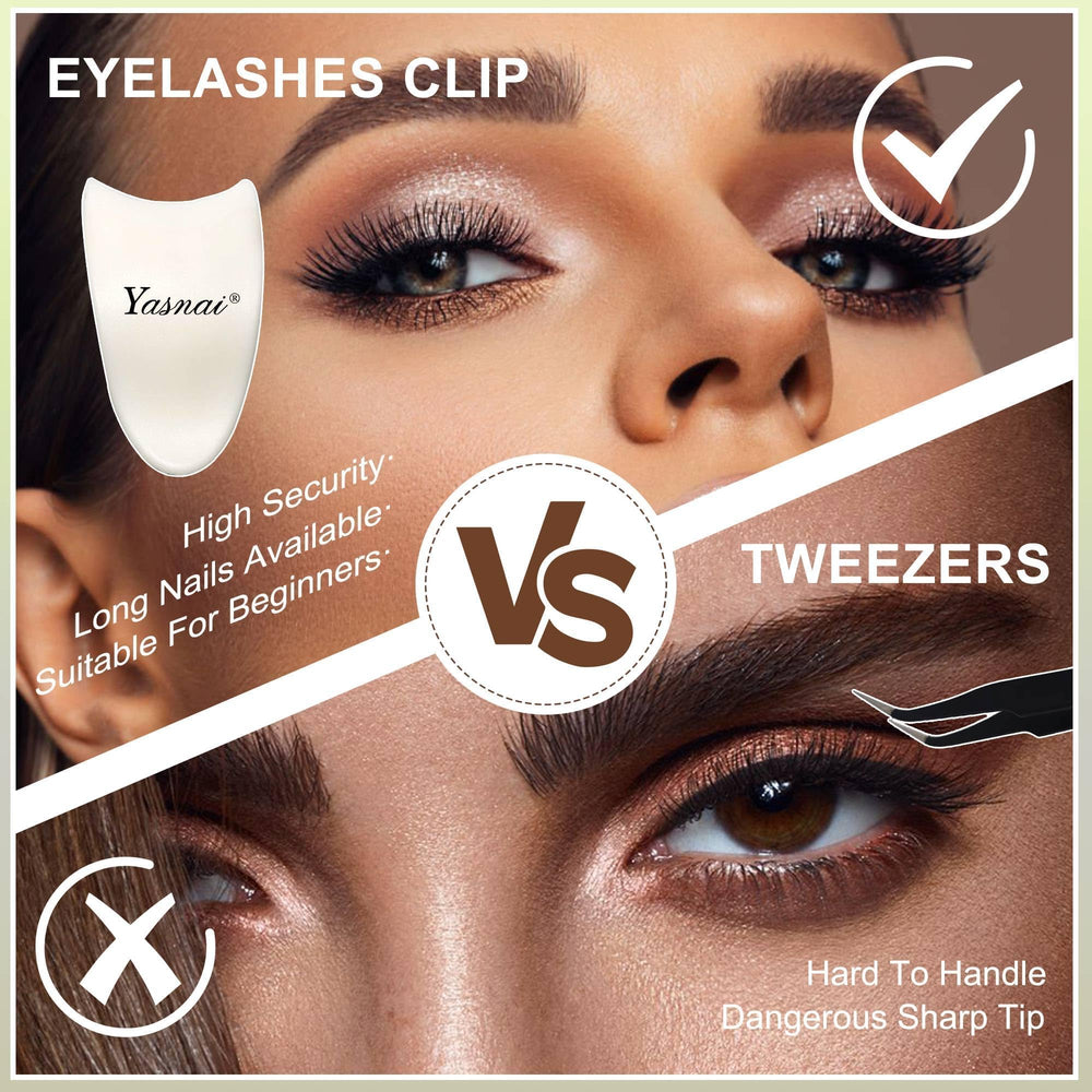 YASNAI eyelash tweezers tool aids careful lash placement for beginners.
