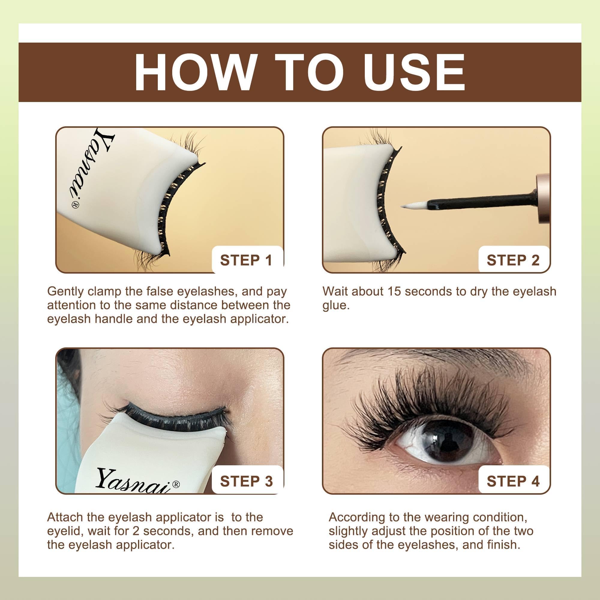 YASNAI false eyelashes accessory pack enhances lash-wearing routine.