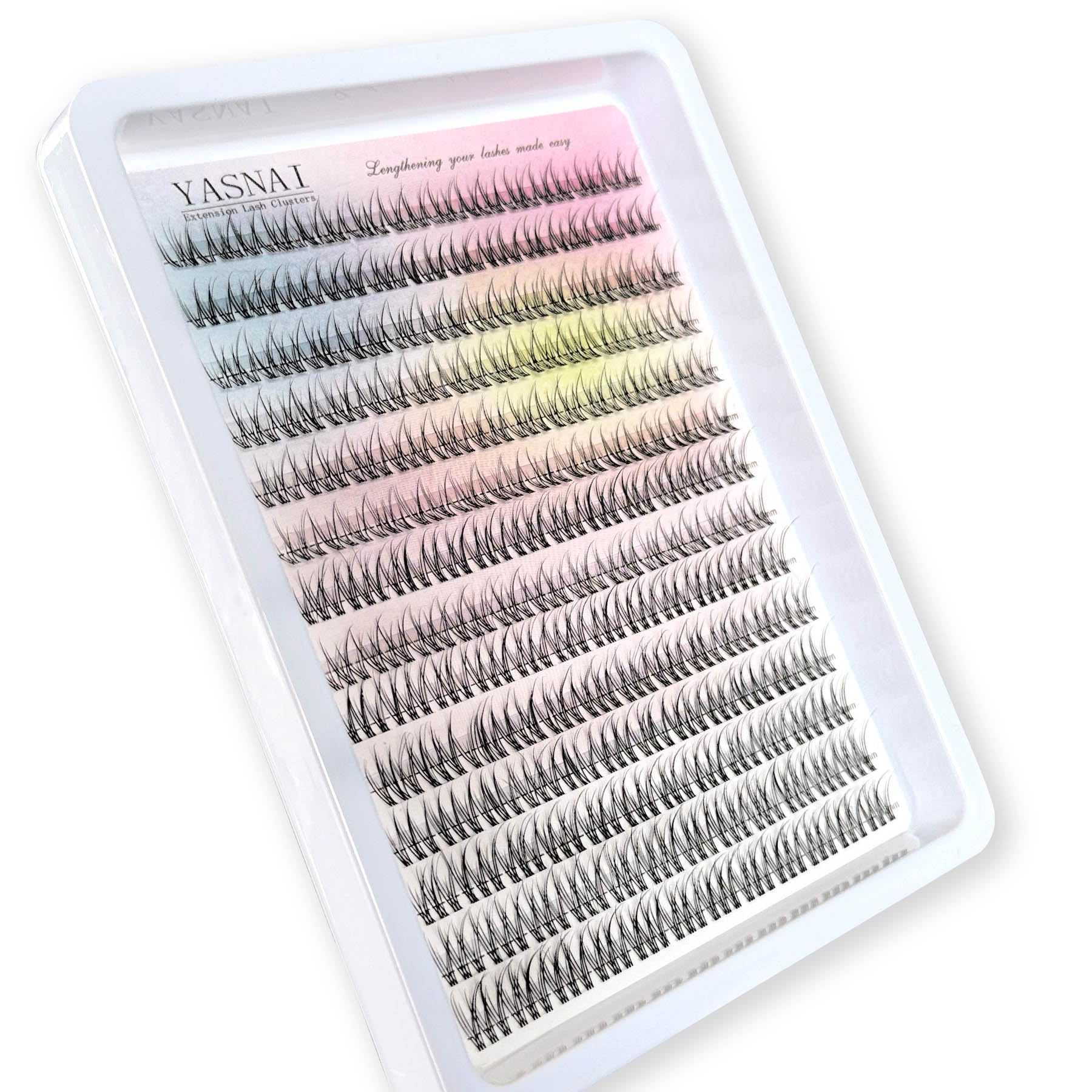 YASNAI 9mm-36-piece clusters for fuller daytime lashes.