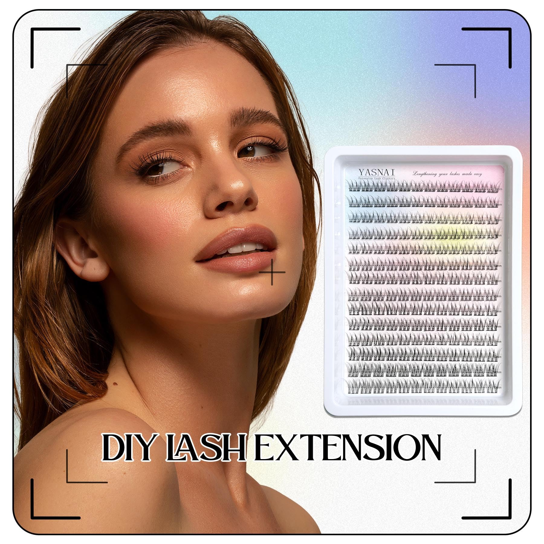YASNAI lash clusters provide feather-light comfort and a soft look.