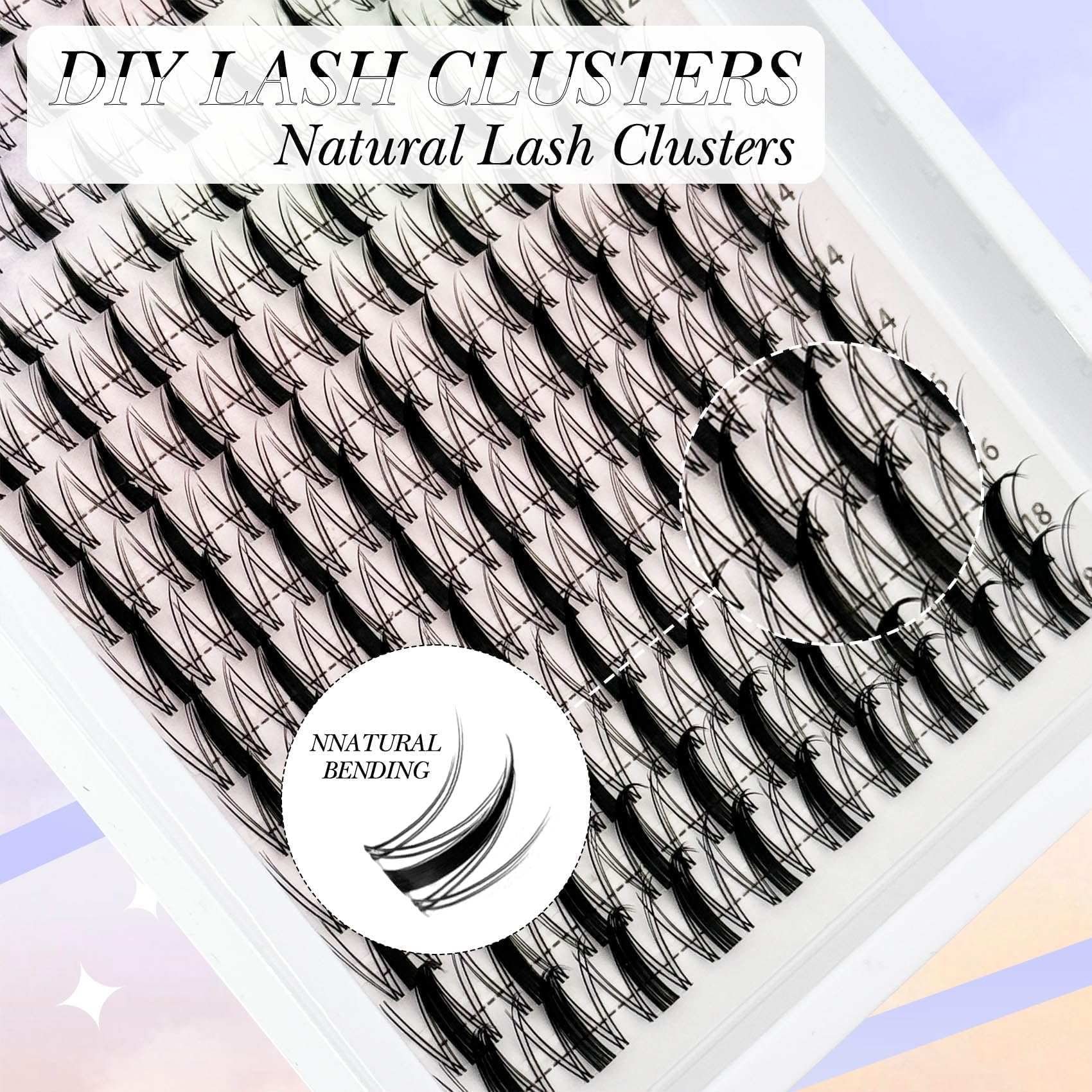 YASNAI ultra-thin clear lash band for seamless wear under makeup.