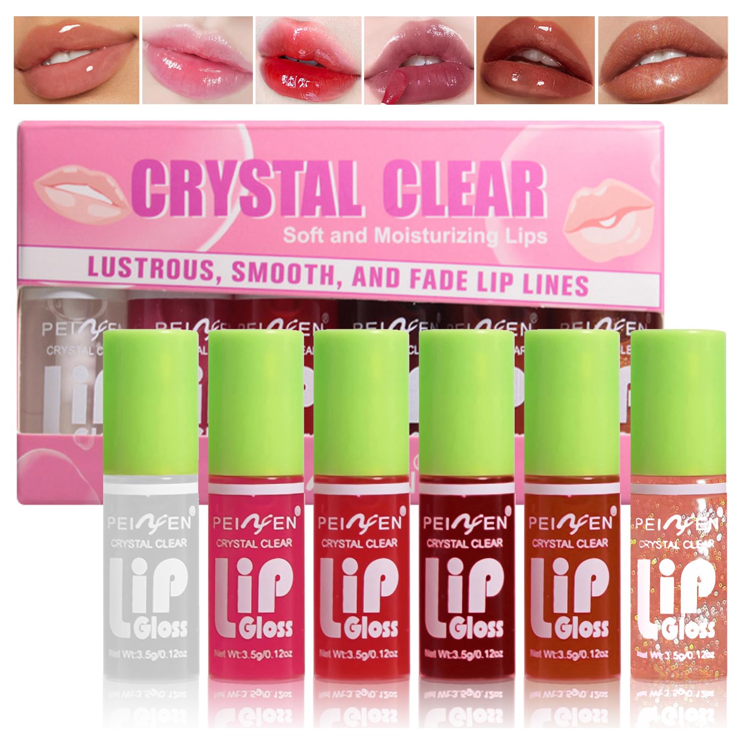 Yasovigi set de seis colores, aceite labial hidratante para labios y mejillas