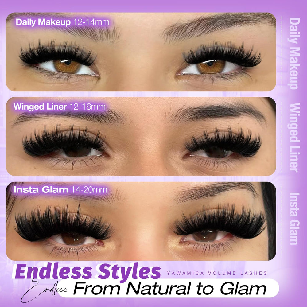 Yawamica 12–20mm mixed lengths for customizable lash mapping