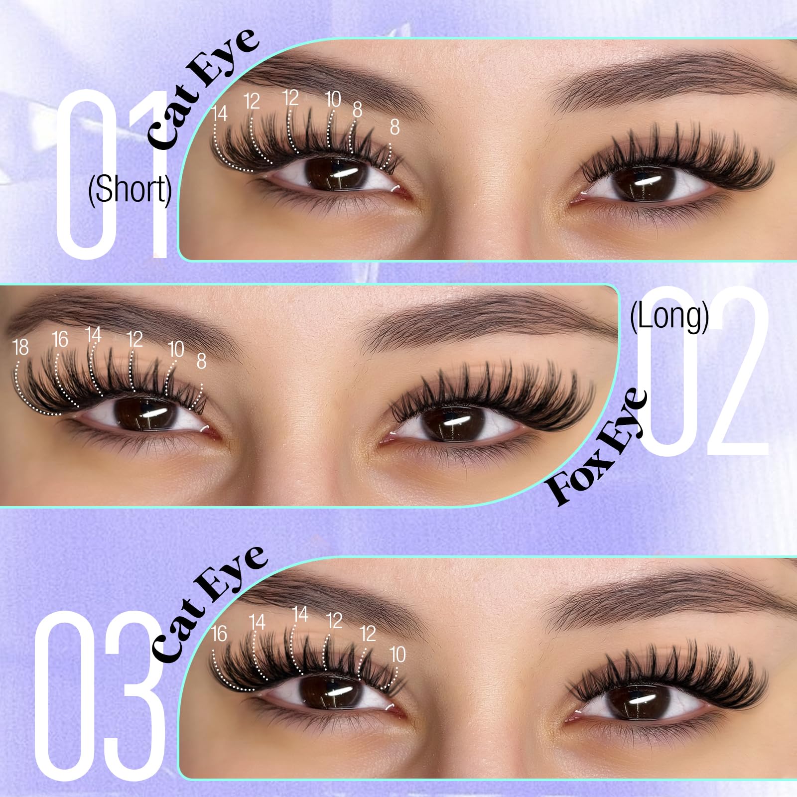 Yawamica 144 pcs cluster lashes allow mix-and-match looks.