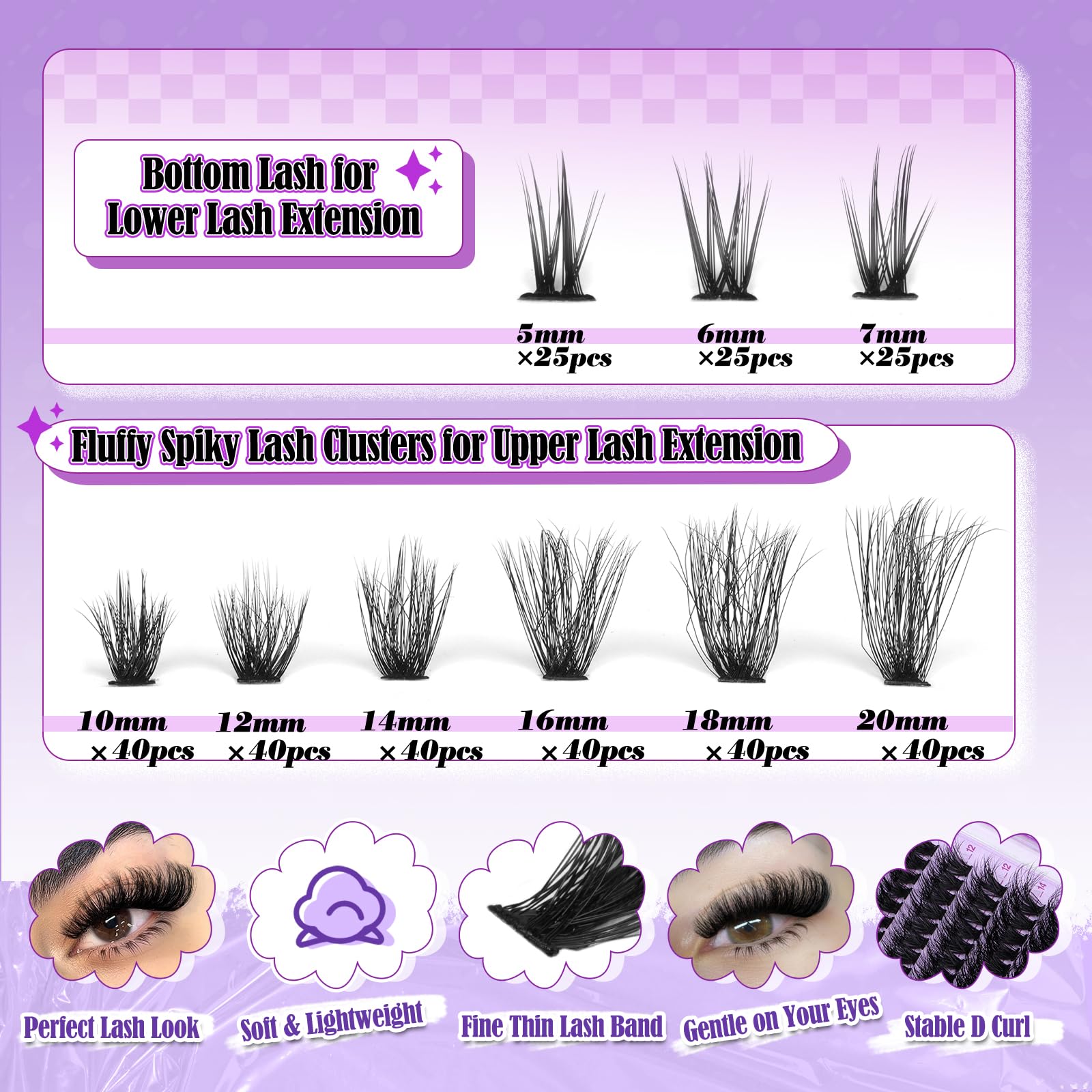 Yawamica 200D volume lash clusters are lightweight and comfortable.