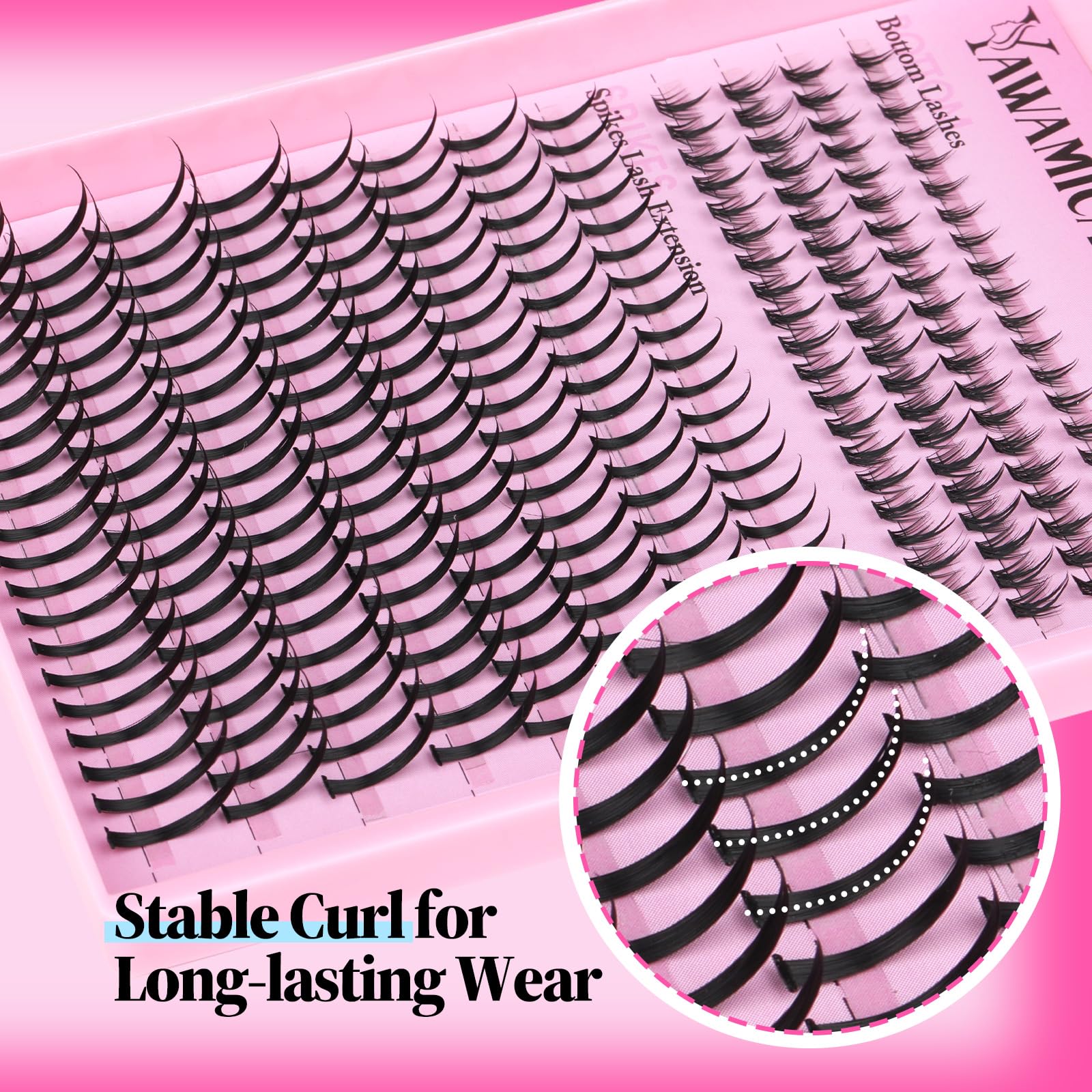 Yawamica balanced-look bottom clusters complement top lashes for harmony.