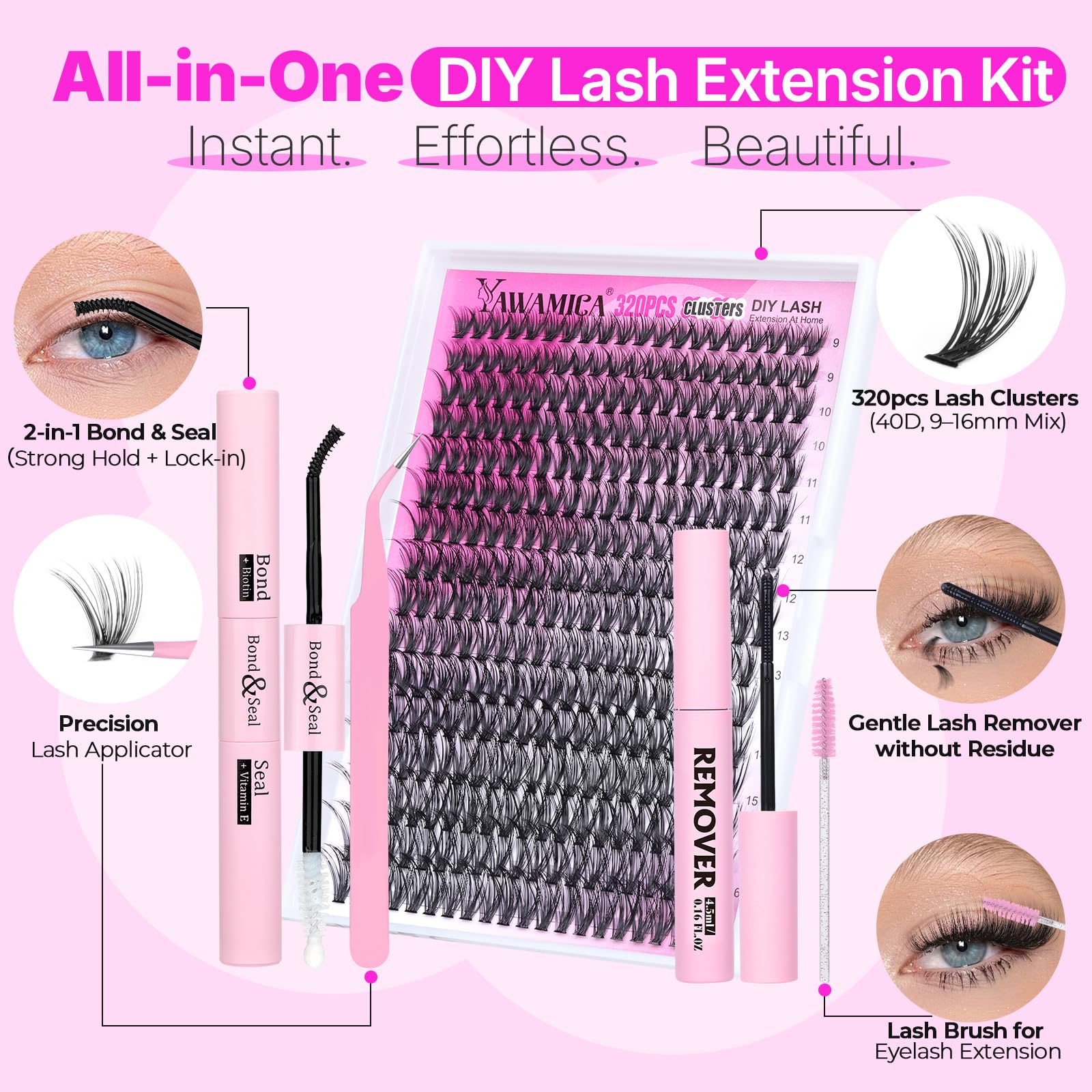 Yawamica bond and seal 10ml for strong lash adhesion.