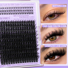 Yawamica bottom lashes 6–8mm complete a balanced manga-style frame.