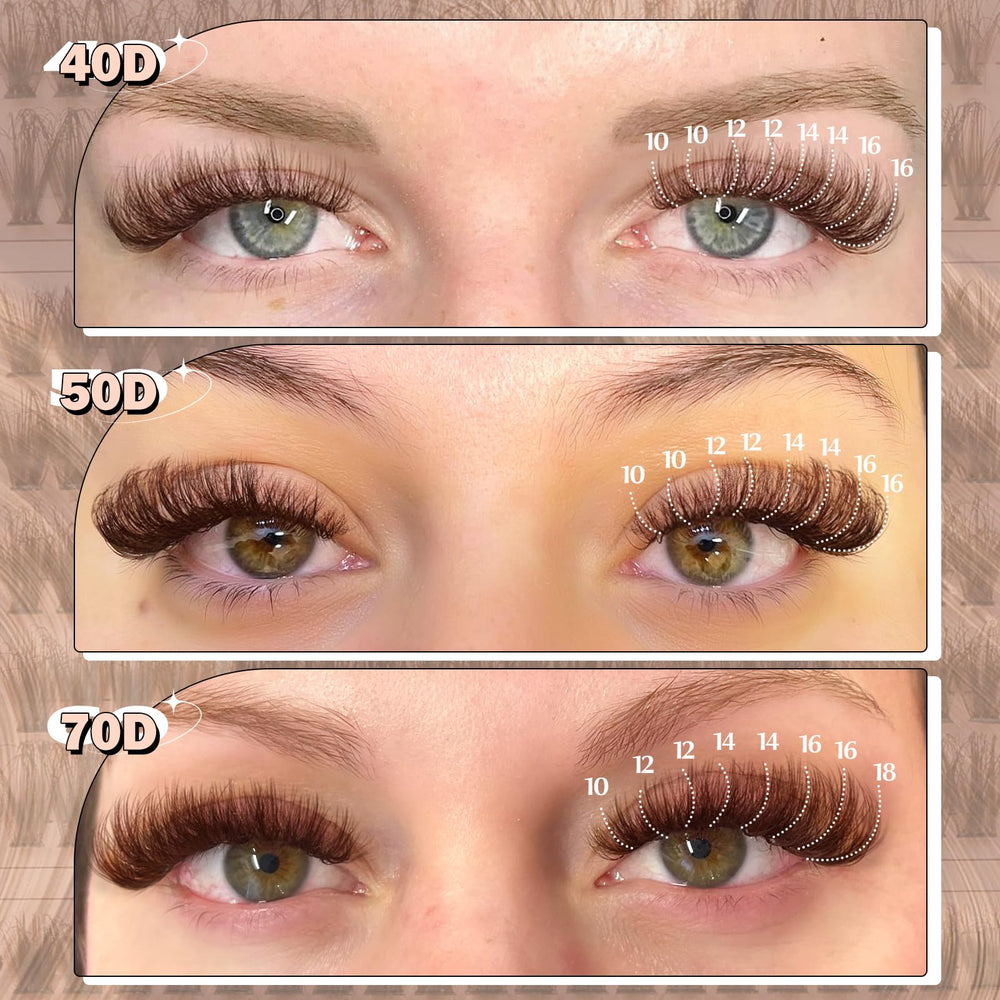 Yawamica brown lash clusters 12mm for balanced fullness