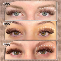Yawamica brown lash clusters 12mm for balanced fullness