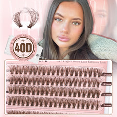Yawamica brown lash clusters with mixed 40D-50D-70D for versatile volume