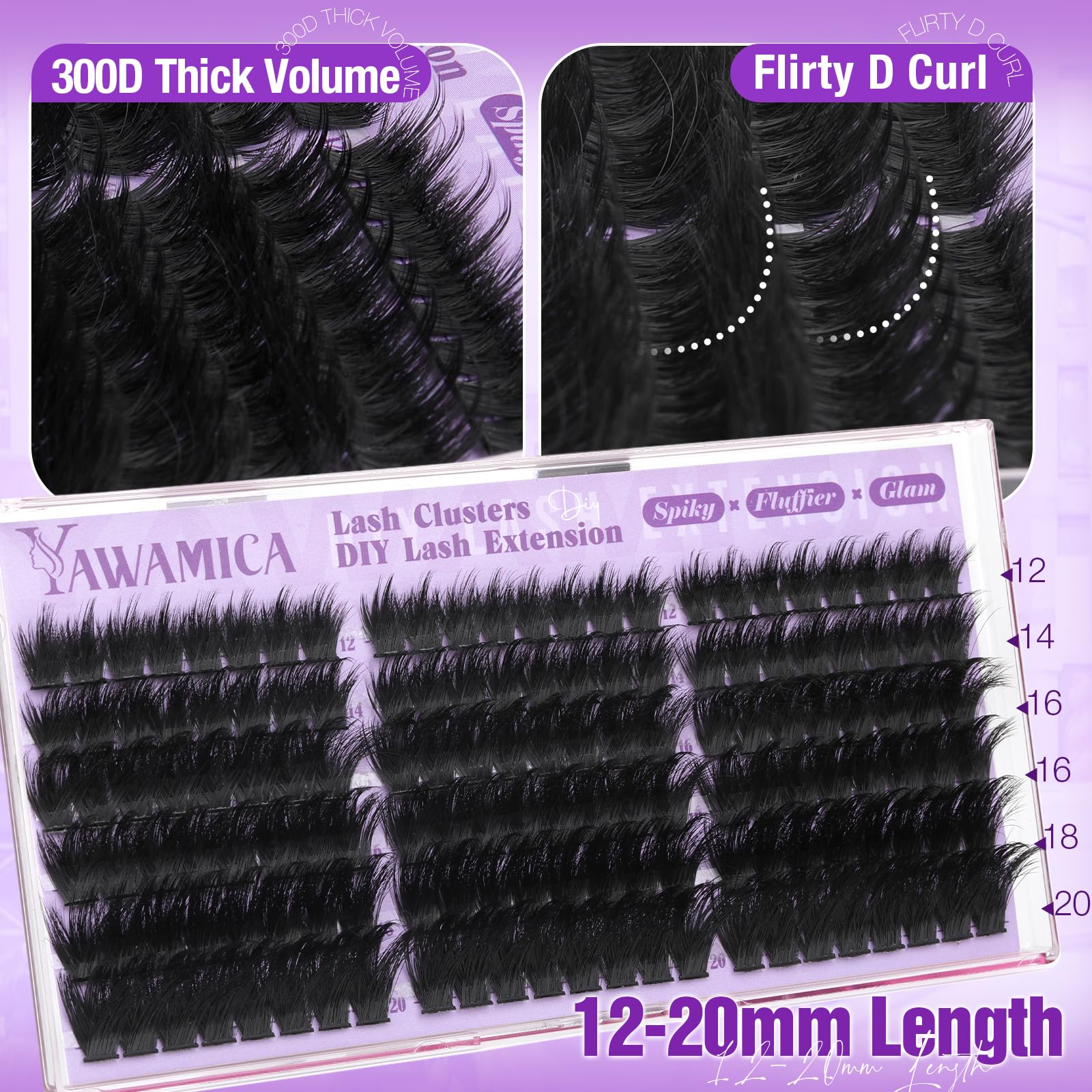 Yawamica built-in spikes add natural definition along the lash line
