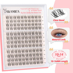Yawamica C curl lash clusters provide a wide-eyed awake appearance.