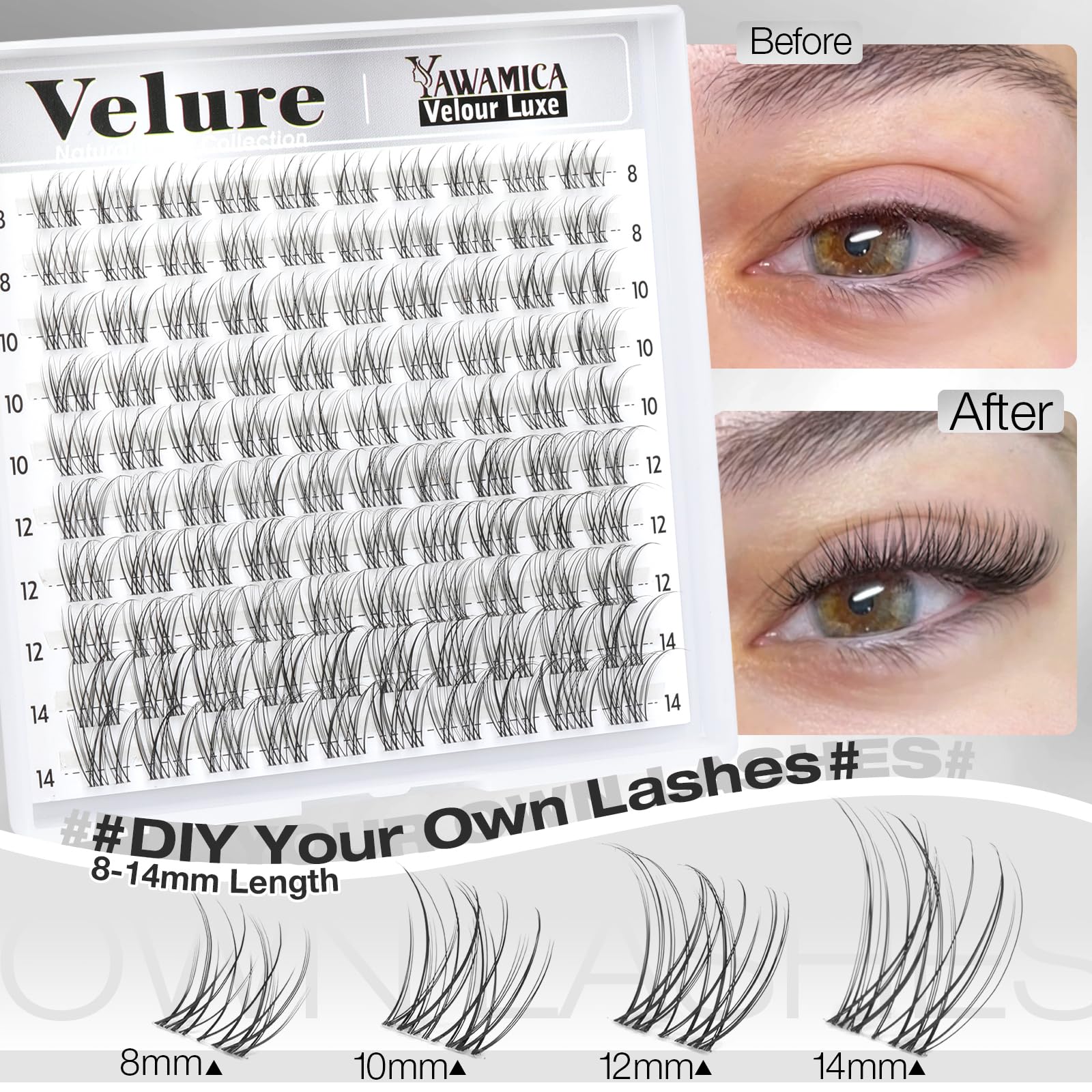 Yawamica CC Curl open-eye design for brighter appearance.