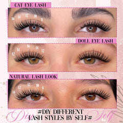 Yawamica Clear Band Lash Clusters blend invisibly for a seamless finish.