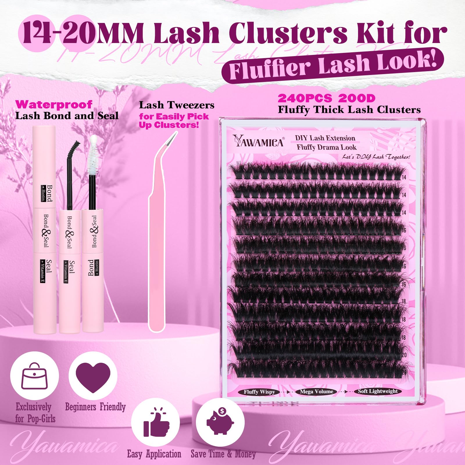 Yawamica lashes designed to hold up to 72 hours and resist water