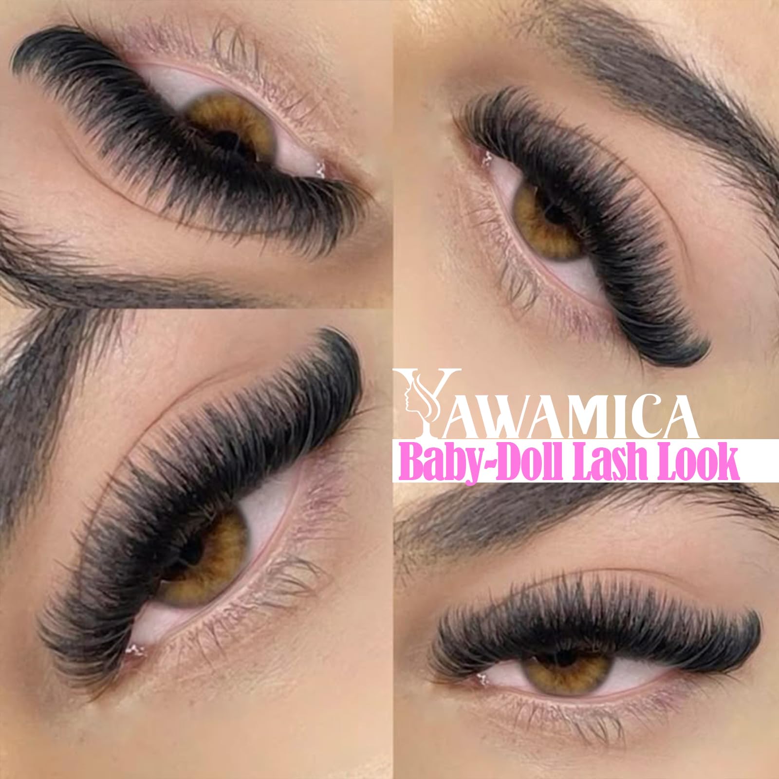 Yawamica D curl lash clusters lift and flatter eye shape instantly.
