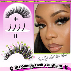 Yawamica D-curly cluster eyelash 12-20mm delivers soft, seamless volume.