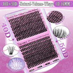 Yawamica d-curly fluffy cluster lashes 10-16mm for easy DIY lash enhancement