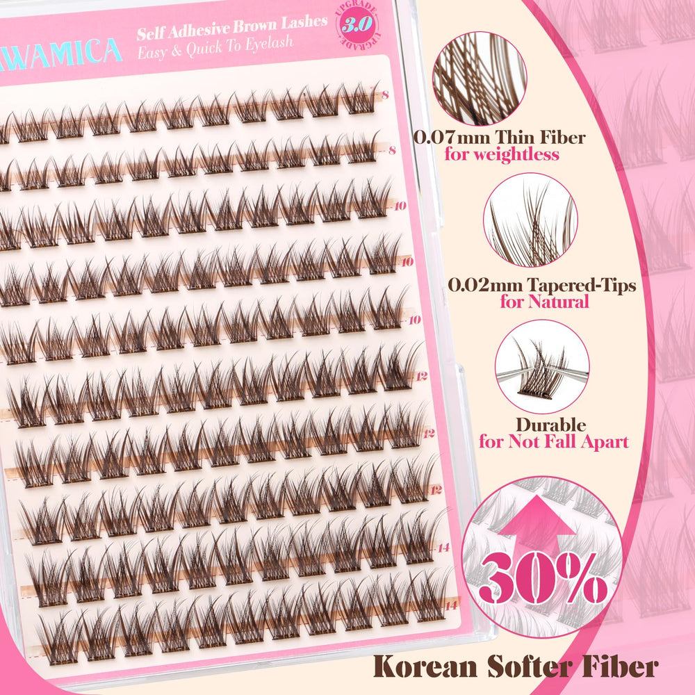 Yawamica daily wear cluster lashes delivering quick application and secure hold