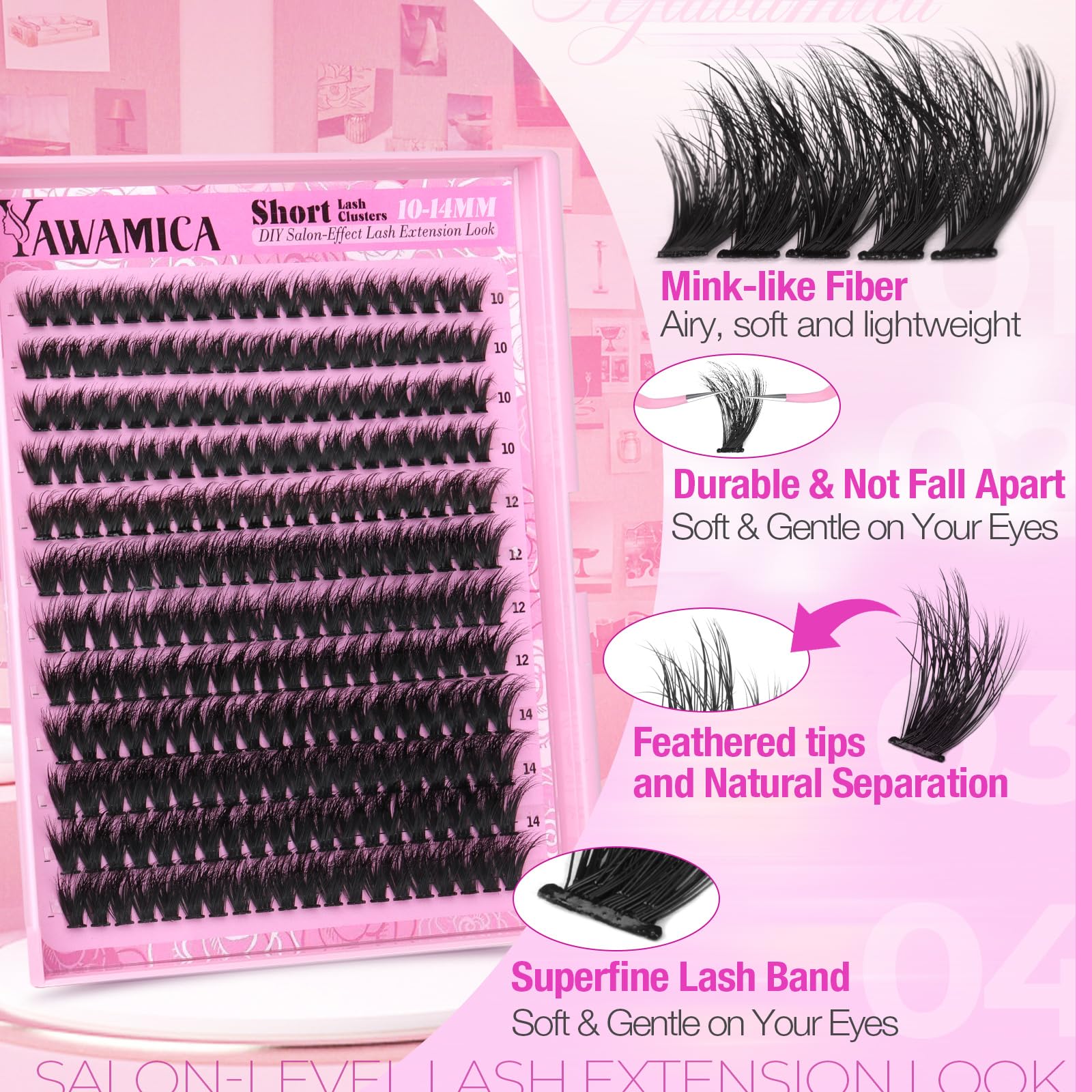 Yawamica daily-wear lash extensions provide easy enhancement without heaviness.