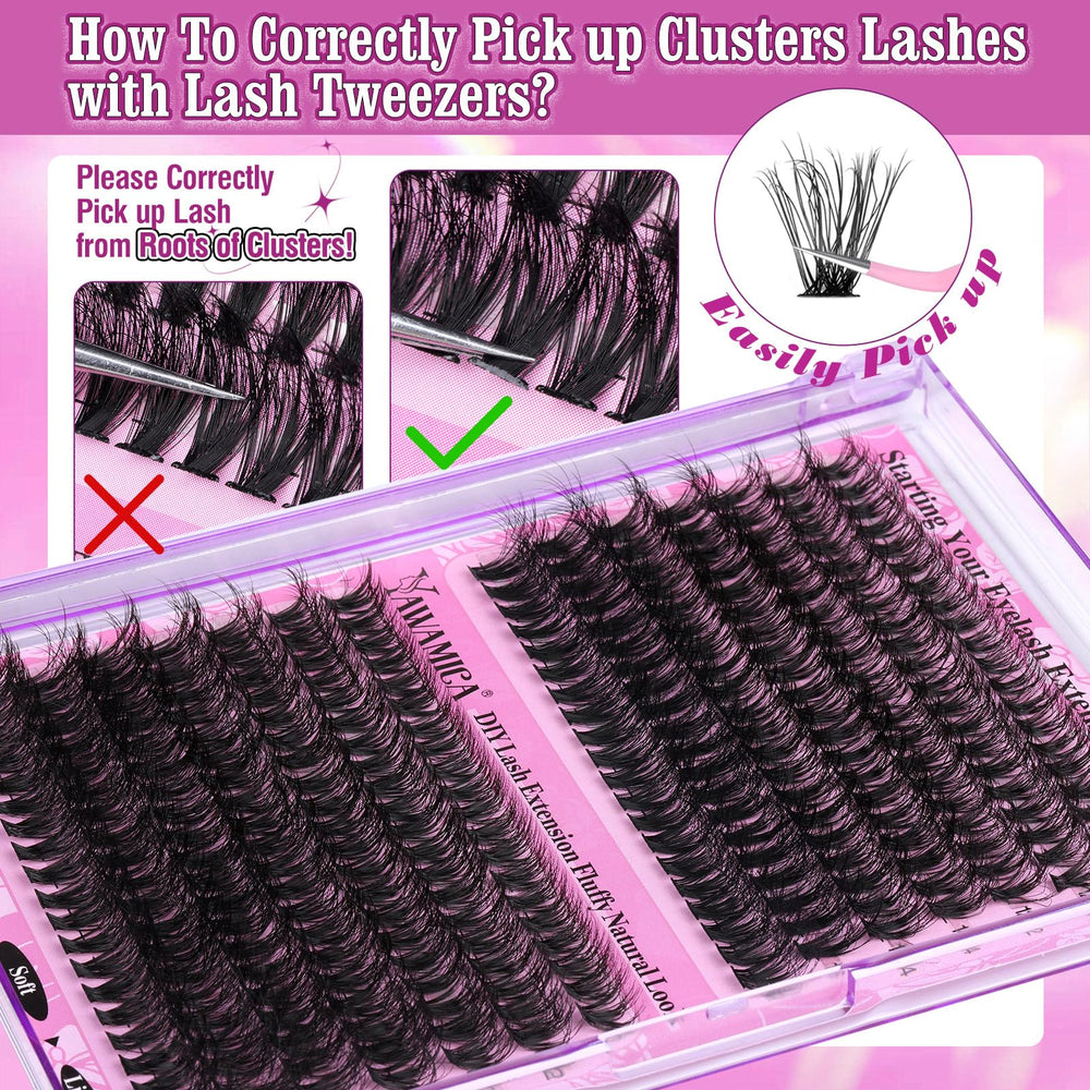 Yawamica 10-16mm clusters deliver fluffy-looking volume with comfortable wear