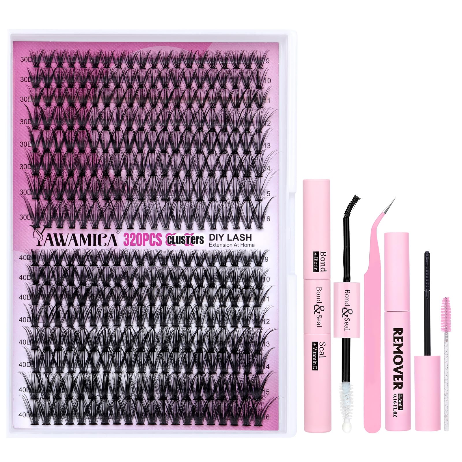 Yawamica DIY lash kit contents arranged for easy home use