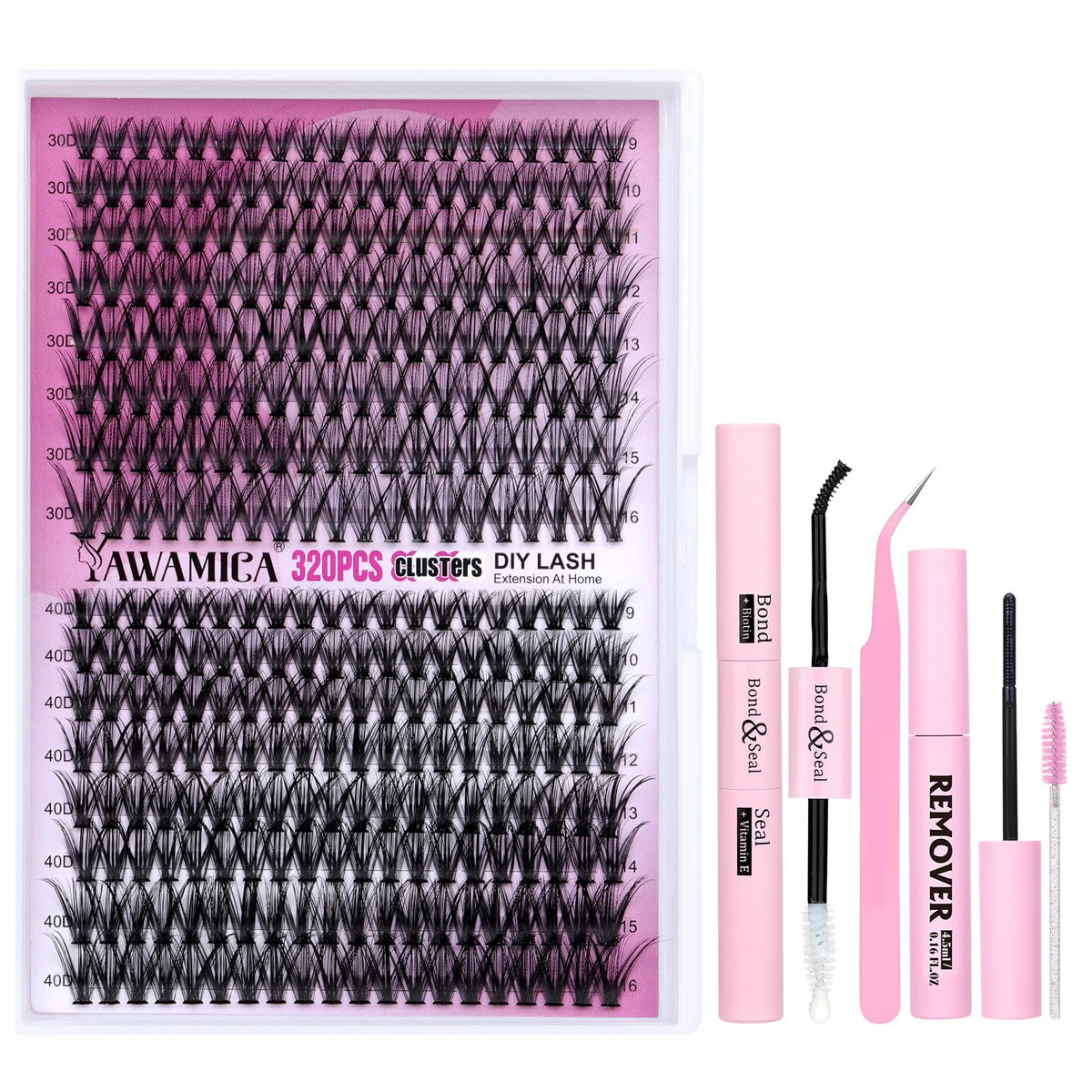 Yawamica DIY lash kit contents arranged for easy home use
