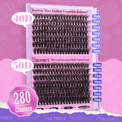 Yawamica easy-apply cluster lashes for beginners, save time on lash day