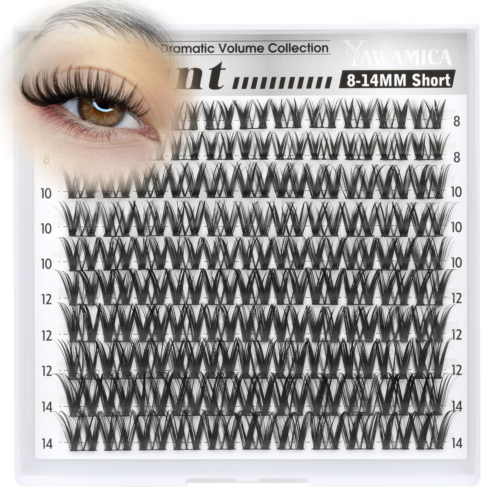 Yawamica Flaunt Lash Clusters 8-14mm for quick daily glam and depth.
