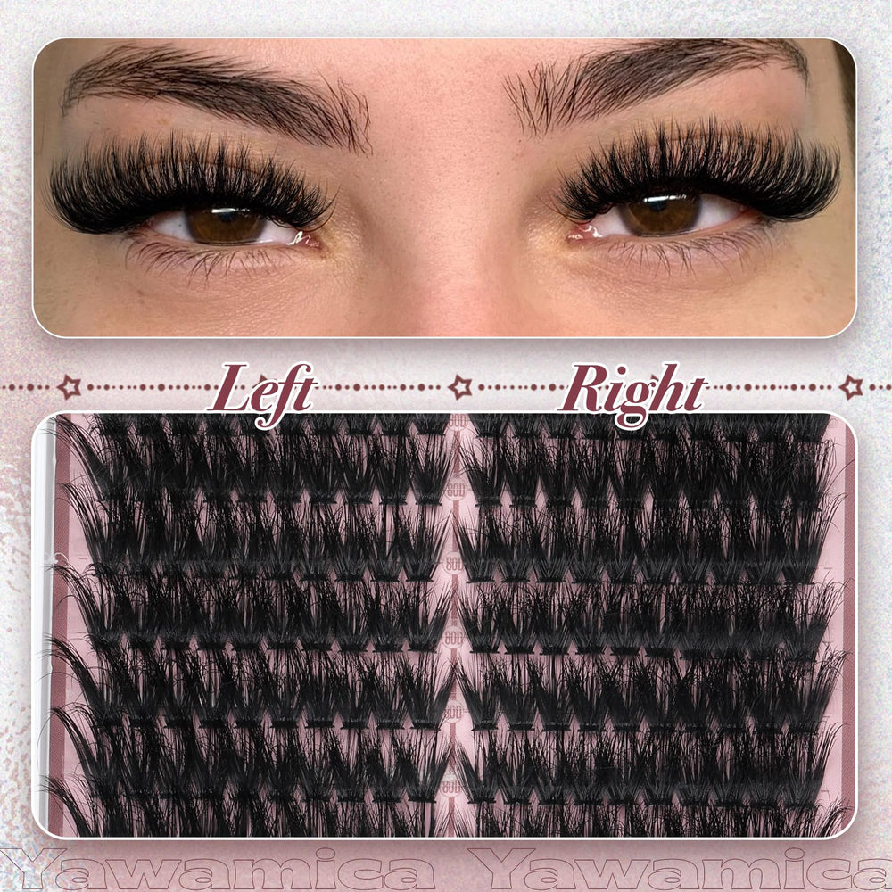 Yawamica Fluffier lash clusters 200D volume lashes for versatile length 9-18mm