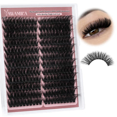 Yawamica Fluffier lash clusters left-right eye separation for cat-eye look