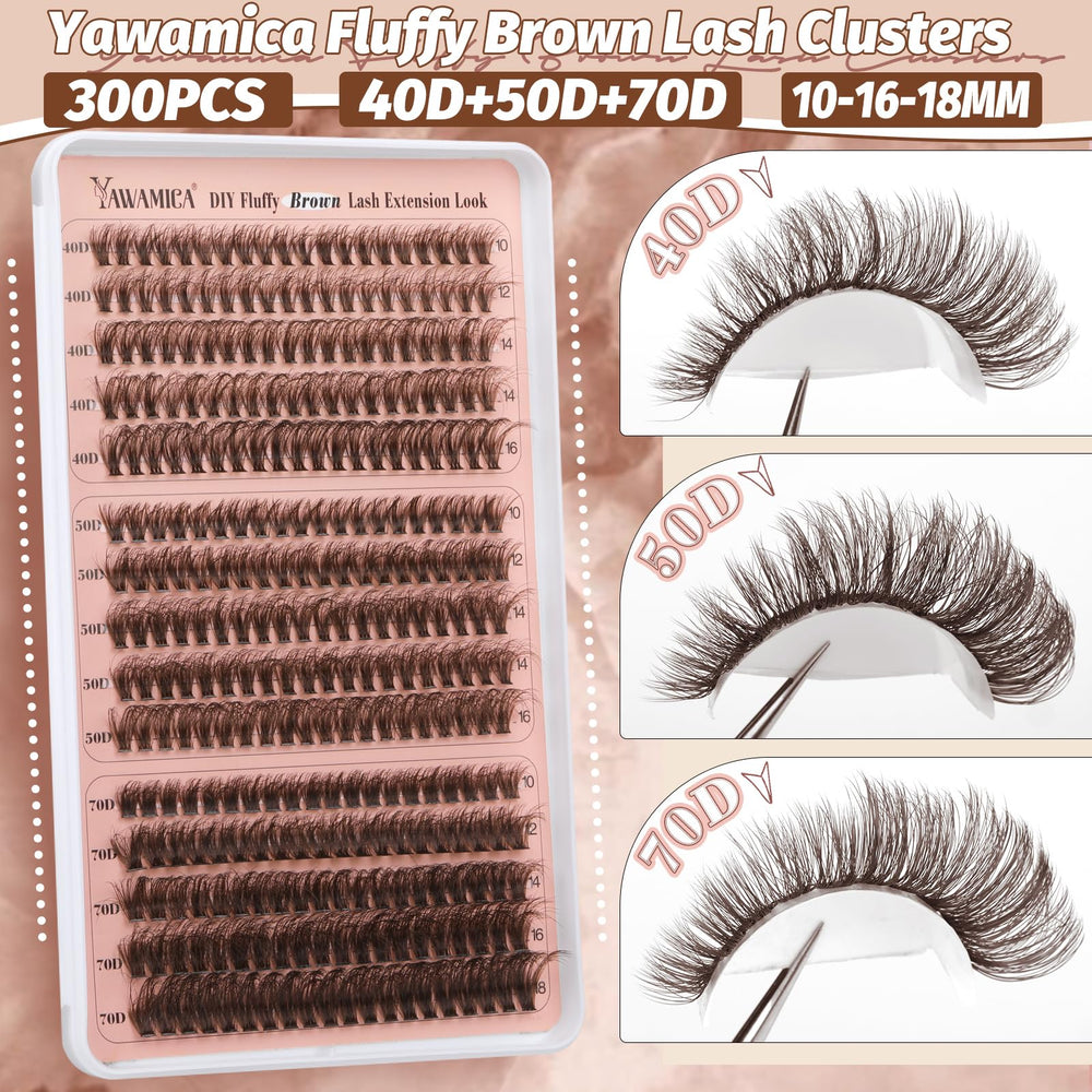 Yawamica fluffy faux mink lash clusters for feather-light volume