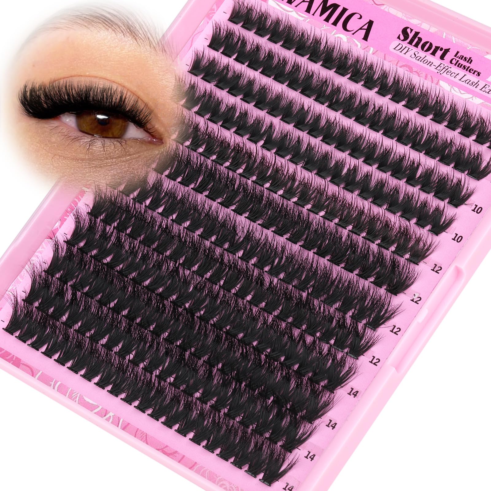Yawamica fluffy lash clusters 10-14mm provide soft volume for daily wear.