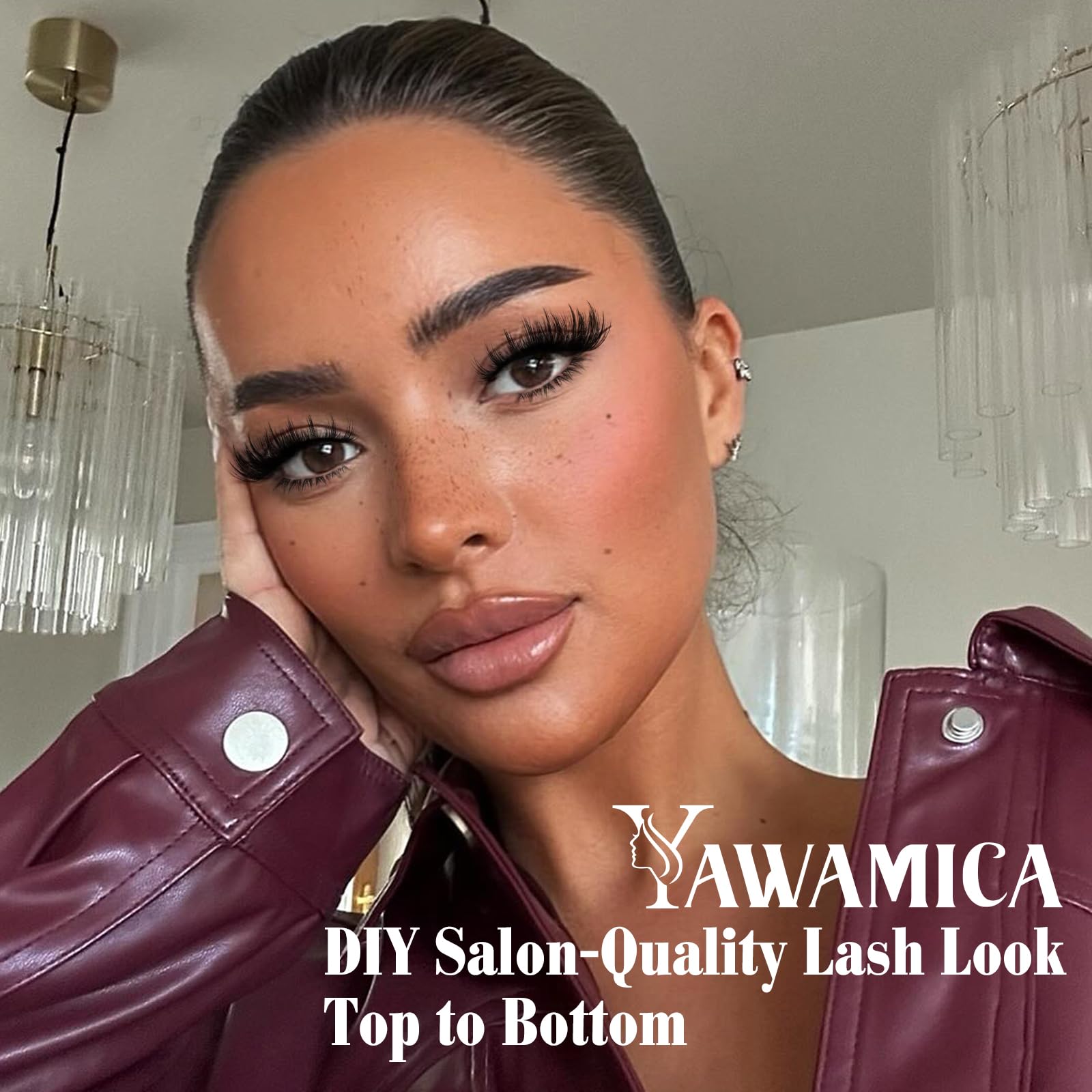 Yawamica fluffy lash clusters in 14–24mm create an eye-opening look.