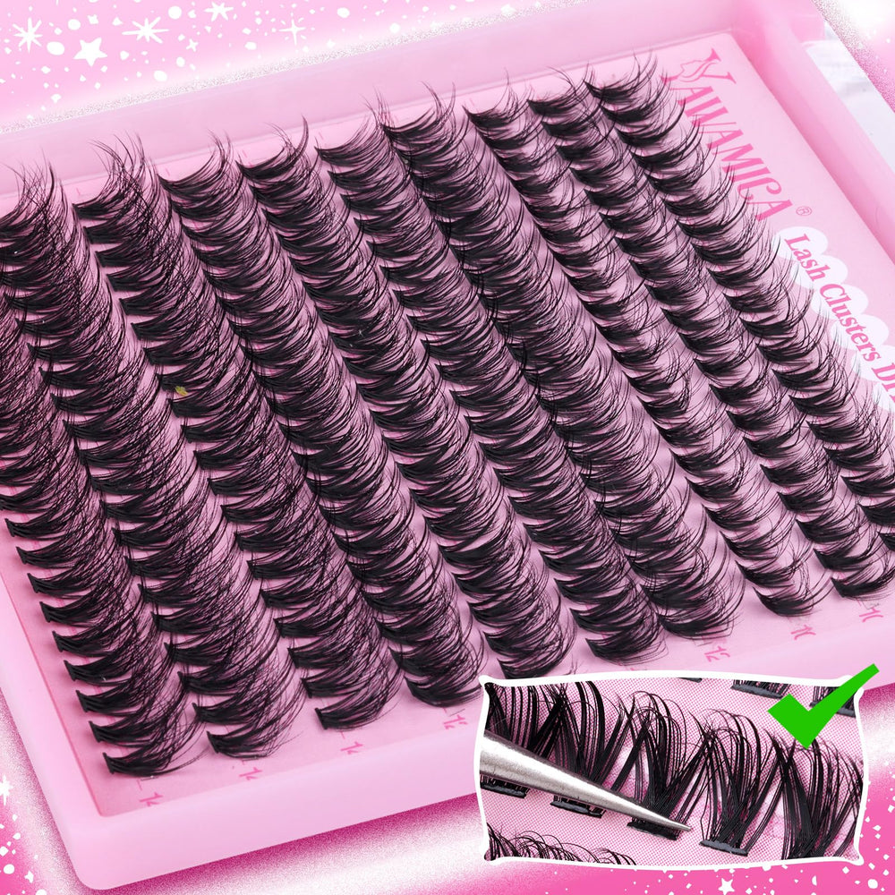 Yawamica fluffy natural lashes worn for all-day comfort.
