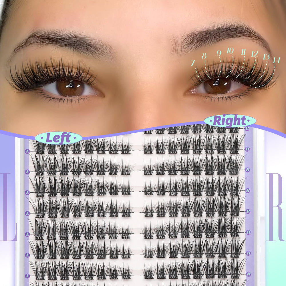 Yawamica natural lash clusters cat-eye 13mm extends length for elongated, graceful cat-eye.