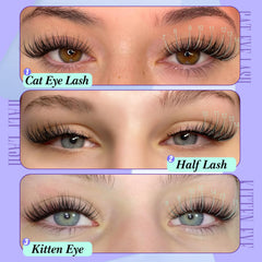 Yawamica natural lash clusters cat-eye 9mm adds gentle drama without bulk.