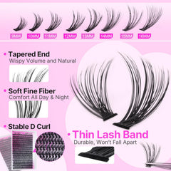 Yawamica lash tweezers and brush for precise application.