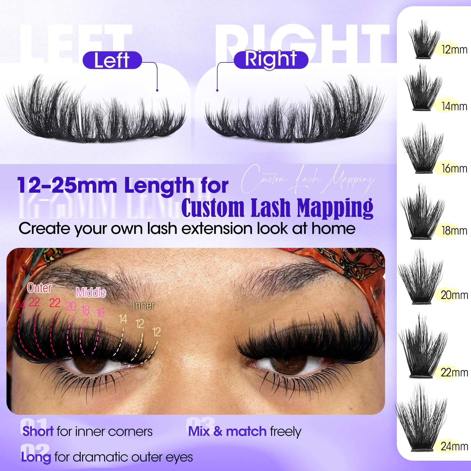 Yawamica lightweight soft fibers keep lashes comfortable during wear.