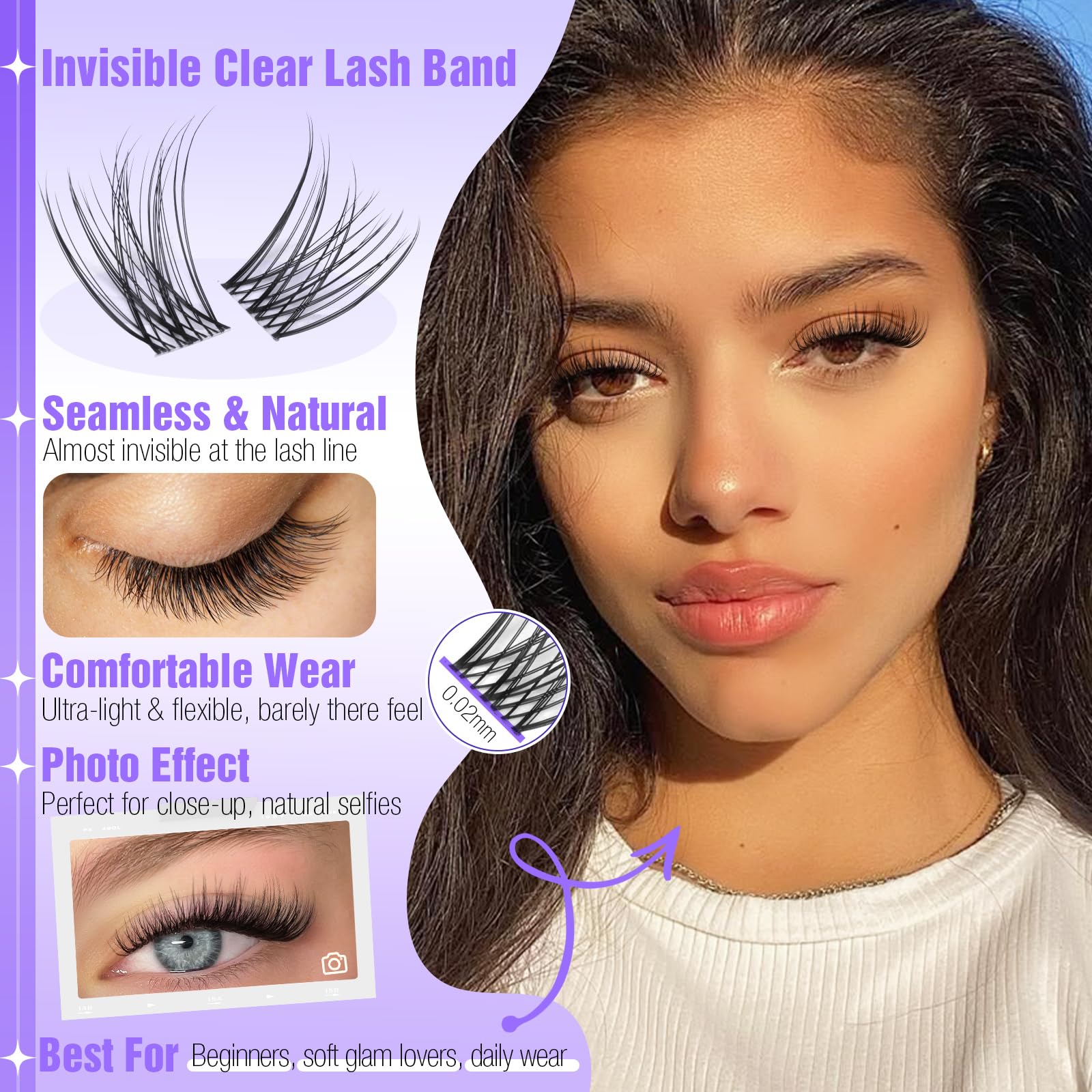 Yawamica lightweight, soft and reusable lashes for all-day comfort.